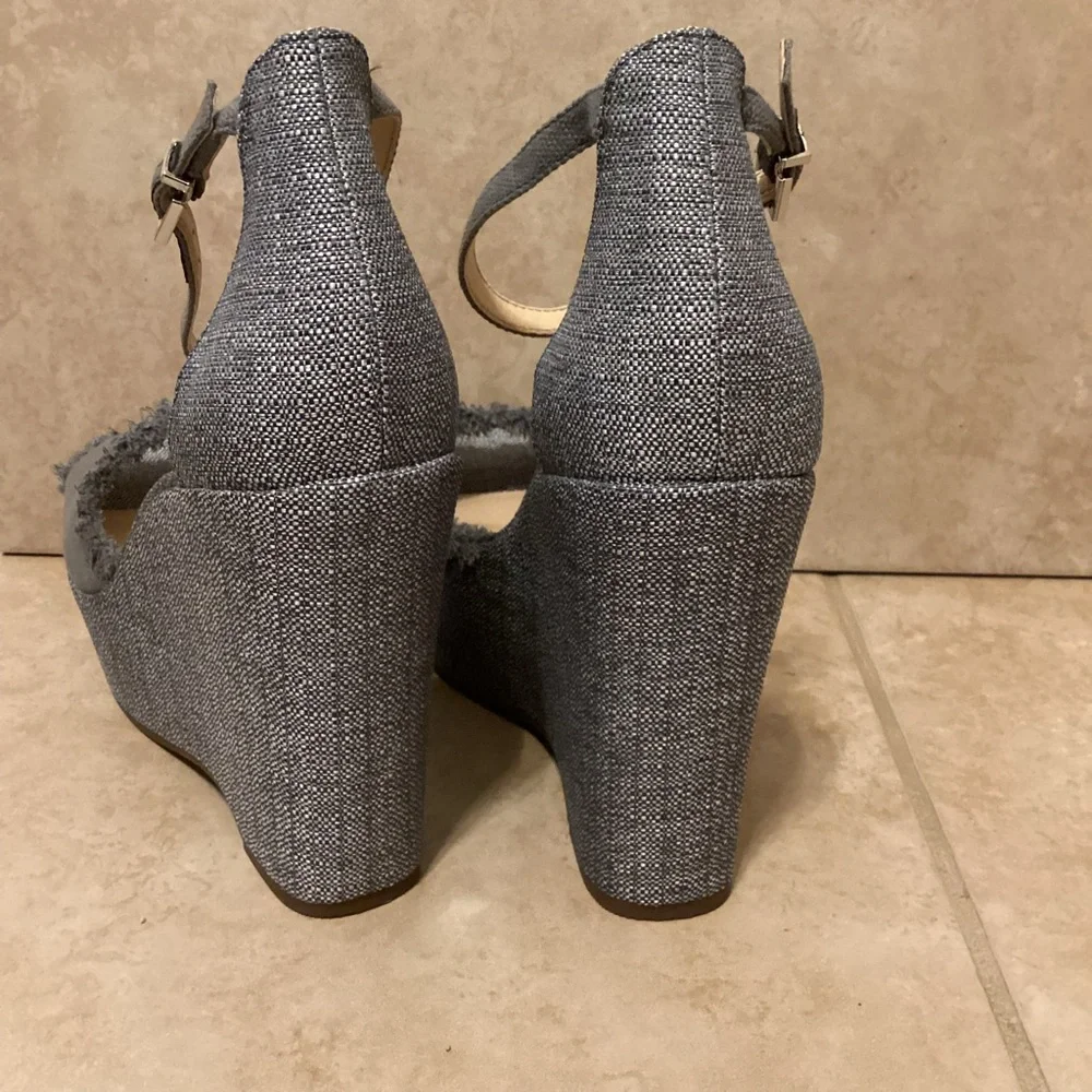 Gray Wedge Sandals